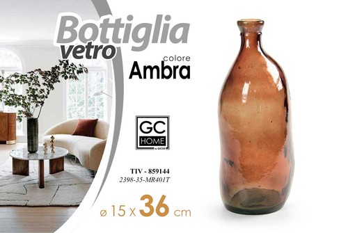 Vaso arredo bottiglia fiori - vaso,