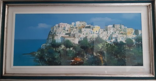 Dipinto olio tela - su, paesaggio