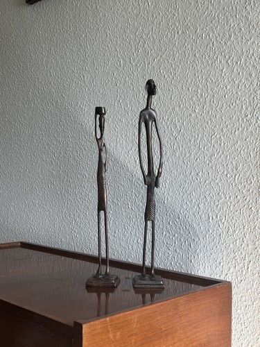 Coppia sculture bronzo - coppia,