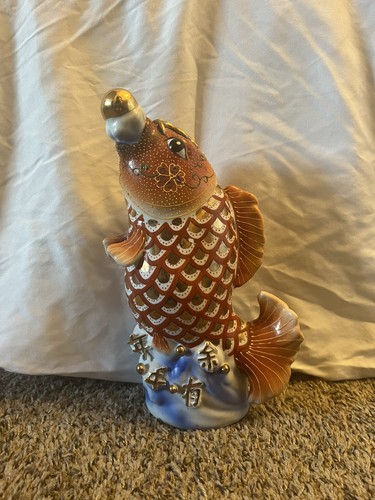 Ceramic fish koi carp art - ceramic,