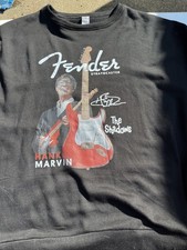 Felpa girocollo chitarra Fender Hank Marvin The Shadows Band 3XL nera grafica