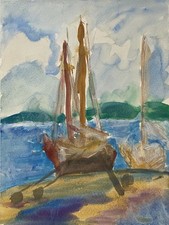 Barche a vela nel porto di Maiorca Mediterraneo due alberi Unbek.