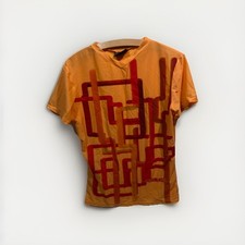 T-shirt arancione logo Fendi