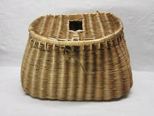 Antico cesto vimini mosca trota pesca tessuto fine foro centrale Adirondack