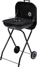 Barbecue nero con ruote