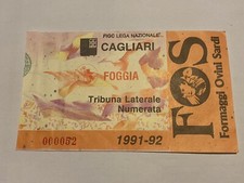 Cagliari-Foggia 1991/92 Biglietto Calcio (no Milan,Napoli,Inter,Roma,lazio,Juve