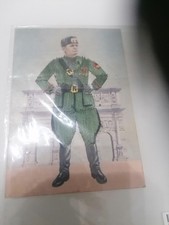 Cartolina D'epoca Benito Mussolini Duce Del Fascismo Con Divisa Ricamata 