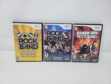 Lotto Rock Band 3, Green Day + Country Track Pack Nintendo Wii testato spedizione gratuita USA