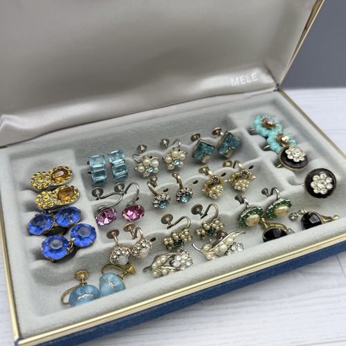 Orecchini vintage strass vite - orecchini,