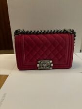 Borsa Chanel Boy in colore Bordeaux (velluto)