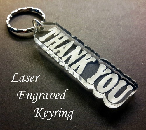 Thank you keyring - thank, cut