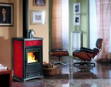 Nordica Extraflame Stufa a Legna Idro 11.1 kW Bordeaux Termorossella Plus