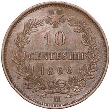Moneta 10 Centesimi 1866 M