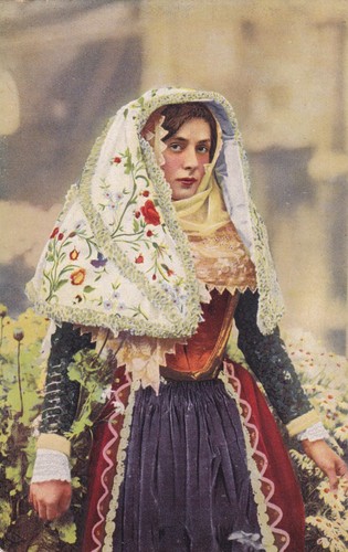 Cartolina nuoro costumi - nuoro, ,costumi