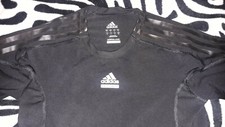 ADIDAS TECHFIT CLIMACOOL maglia nera black with stripes t-shirt tg.S