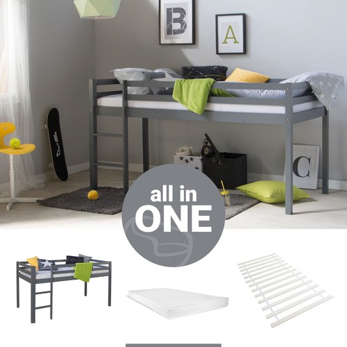 Letto soppalco 90x200 - letto,