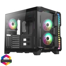 Custodia PC computer CiT Pro Android X Gaming Cube ATX Mid-Tower doppia camera nera