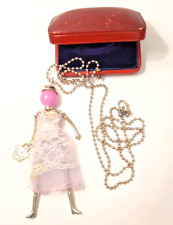 Collana Bambolina vintage PEZZO UNICO realizzata a mano catena e ciondolo Doll