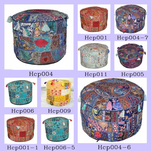 Assorted patch work - assorted, pouf