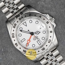 Orologio Personalizzato 40mm Bianco Personalizzato EXPLR 2 GMT Mod Movimento Giubileo NH34