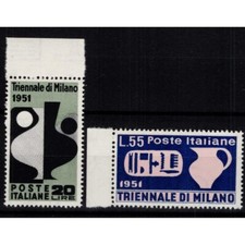 REPUBBLICA 1951 TRIENNALE DI MILANO 2 V. G.I MNH**