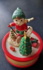 Vintage Carillon Natalizio In Plastica Altezza 11cm. Funzionante