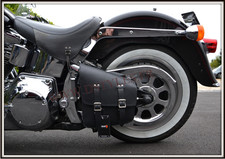 Borsa Sella Laterale IN Cuoio per Moto Custom O Harley Softail Fatboy Breakout