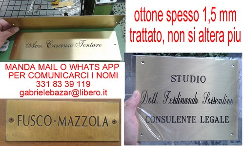 Targa porta nome ottone - targa,
