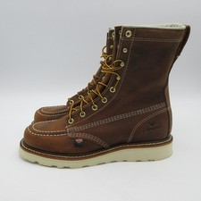Stivali Thorogood da uomo taglia 8,5 marroni 8 pollici mocassino con zeppa made in USA EH 814-4178