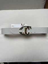 Cintura in pelle beige chiaro