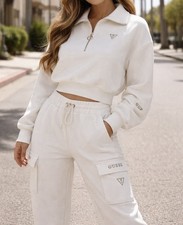 GUESS Set felpa donna bianca