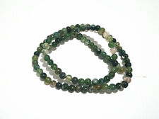 1filo/98pz perline pietre di agata muschiata naturale tondo liscio 4mm bijoux