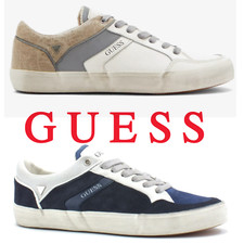 Sneakers uomo basse pelle GUESS Scarpe sportive BLU BIANCO FM5STALEA12 40 42 44