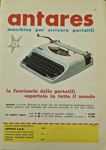 Antares macchina scrivere - antares, da