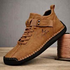 Sneakers uomo casual in pelle fatte a mano traspiranti comode stivaletti outdoor