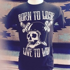 BORN TO LOSE LIVE TO WIN STABBED HELMET T skull biker old school vintage leather