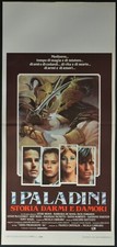 locandina I PALADINI STORIA D'ARMI E D'AMORI BATTIATO CRISTALDI ARAYA MOSS 