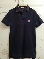 POLO BURBERRY brit burberry's taglia S 46-48 blu vintage maglia maglia maglietta