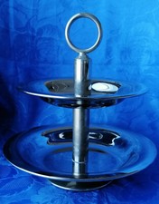 ALZATA FRUTTA DOLCI INOX 2 PIANI FRUITS STAND STAINLESS STEEL PASTRY PASTICCERIA