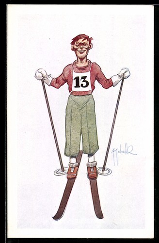 Sciatore con numero - , di