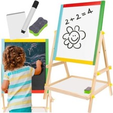 Lavagna Educativa in Legno Bifacciale per Bambini 3+ con Accessori