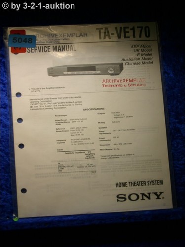 Sony manuale servizio ta - servizio,