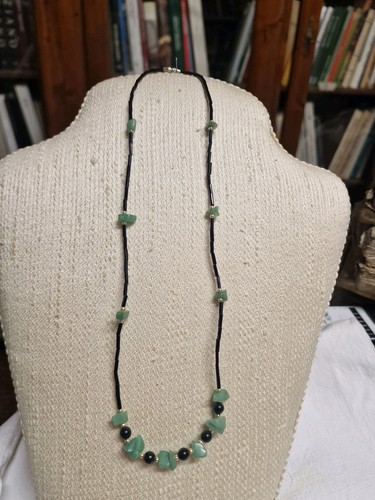 Collana vetro nero quarzo - vetro,