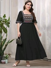 Abito da sera colore nero Abiti lunghi vestito lungo casuale da donna elegante