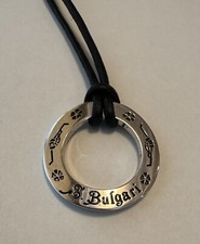 Collana Bvlgari 125° Anniversario Salva I Bambini Ciondolo Argento Corda Nera