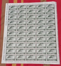 1962 FOGLIO DA 50 PEZZI POSTA