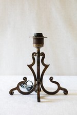 Portalampada Porta Lampada Base Ferro Battuto Centro Tavolo Camera Letto Salone