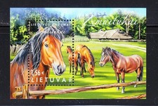 Lituania 2016 razza di cavallo Zhmud foglio miniatura MNH **