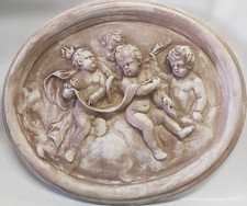 Antica Scultura  in  Altorilievo in Gesso con ( PUTTI GIOCOSI ) misura  60 X 50