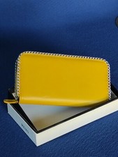 Portafoglio Donna VERA PELLE zip Portadocumenti Portacarte Portamonete giallo